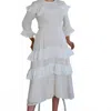 Esteem Couture Adele Layered Eyelet Lace Skirt In Ivory In White