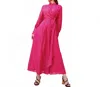 Esteem Couture Ahava Chiffon Dress In Fuchsia In Pink