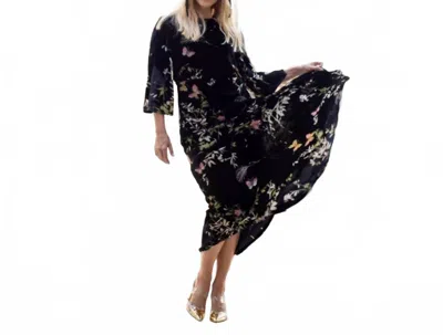 Esteem Couture Alice Velvet Asymmetrical Dress In Black In Multi