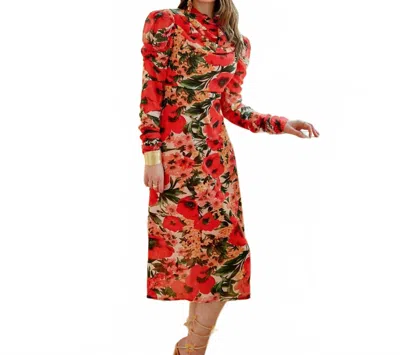 Esteem Couture Alma Puff Sleeve Dress In Floral In Multi
