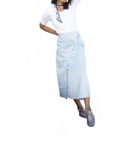 Esteem Couture Bow Slip Skirt In Dusty Blue