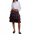 Esteem Couture Haley Layered Skirt In Merlot In Burgundy