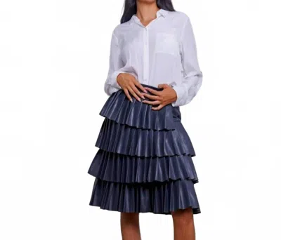 Esteem Couture Haley Layered Skirt In Midnight Blue