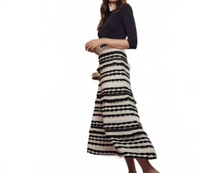 Esteem Couture Heather Midi Skirt In Black/white In Multi