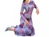 Esteem Couture Leah Long Sleeve Midi Dress In Multicolor In Multi