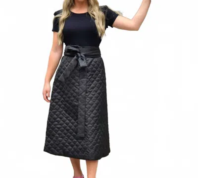 Esteem Couture Nicole Quilted Midi Skirt In Black