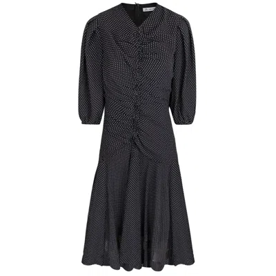 Esteem Couture Ny Women's Black Eileen-asymmetrical Mini Polkadot Dress