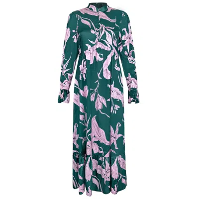Esteem Couture Ny Women's Green Lauren-bold Print Dress