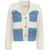 Esteem Couture Ny Women's White Helen-denim Bucket Pocket Jacket In White
