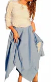 Esteem Couture Ollie Asymmetrical Skirt In Blue In Blue