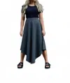 Esteem Couture Ruby Asymmetrical Skirt In Grey In Blue