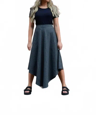 Esteem Couture Ruby Asymmetrical Skirt In Grey In Blue
