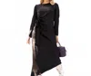 Esteem Couture Tory Asymmetrical Long Dress In Black In Black