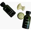 Esteli Serums And Gua Sha Mushrooms Skincare Set In Dark Green And Beige