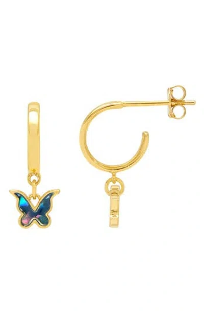 Estella Bartlett Abalone Butterfly Hoop Earrings