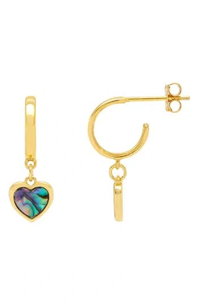 Estella Bartlett Abalone Heart Drop Hoop Earrings