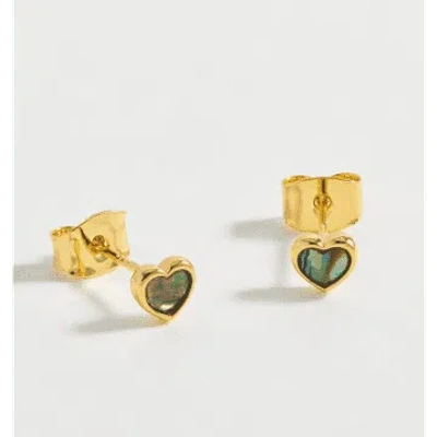 Estella Bartlett Abalone Heart Stud Earrings In Gold