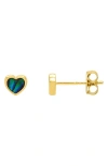 Estella Bartlett Abalone Heart Stud Earrings In Gold