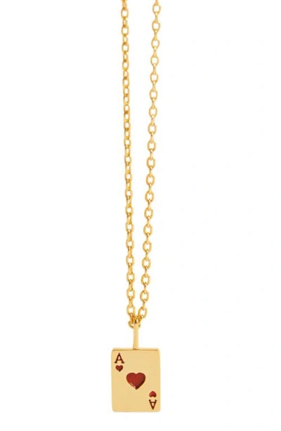 Estella Bartlett Ace Of Hearts Pendant Necklace In Gold