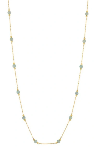 Estella Bartlett Amazonite Paperclip Link Necklace In Gold