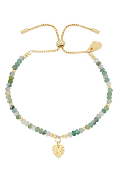 Estella Bartlett Amelia Rooting For You Agate Bead Slide Bracelet In Gold