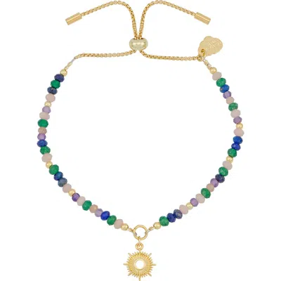 Estella Bartlett Amelia Shine Bright Mixed Stone Slide Bracelet In Gold