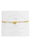 Estella Bartlett Butterfly & Faux Pearl Stretch Bracelet In Gold