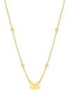 Estella Bartlett Butterfly Pendant Necklace In Gold