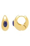 Estella Bartlett Chunky Lapis Hoop Earrings In Gold