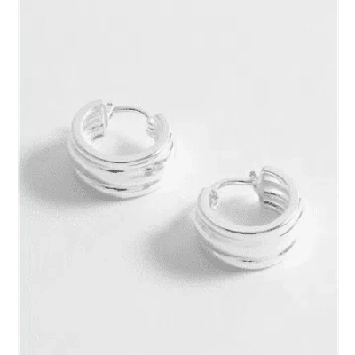 Estella Bartlett Chunky Textured Hoop Earrings In Metallic