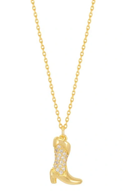 Estella Bartlett Cowboy Boot Pavé Pendent Necklacennn In Gold