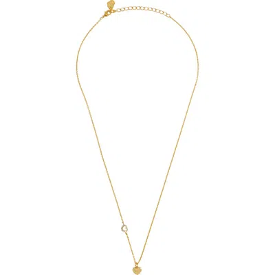 Estella Bartlett Crystal Heart & Charm Pendant Necklace In Gold