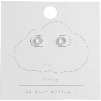 Estella Bartlett Cubic Zirconia Circle Stud Earrings In Metallic