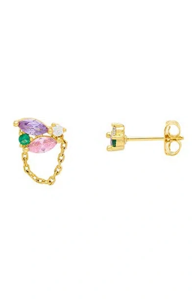Estella Bartlett Cubic Zirconia Cluster Chain Drop Stud Earrings