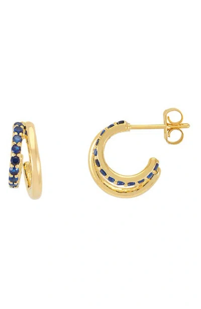 Estella Bartlett Cubic Zirconia Double Hoop Earrings In Gold
