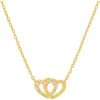 Estella Bartlett Cubic Zirconia Interlocking Heart Pendant Necklace In Gold
