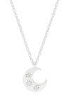 Estella Bartlett Cubic Zirconia Moon Pendant Necklace In Metallic
