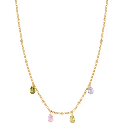 Estella Bartlett Cubic Zirconia Station Necklace In Gold