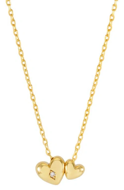 Estella Bartlett Double Heart & Cubic Zirconia Necklace In Gold