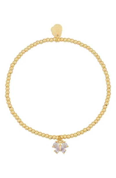 Estella Bartlett Dreamer Cubic Zirconia Butterfly Charm Bracelet In Gold