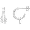 Estella Bartlett Duo Pavé Star Hoop Earrings In Metallic