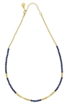 Estella Bartlett Faceted Lapis Beaded Necklace In Gold
