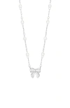 Estella Bartlett Faux Pearl & Bow Necklace In Metallic
