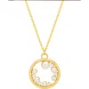 Estella Bartlett Faux Pearl & Crystal Circle Pendant Necklace In Gold