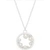 Estella Bartlett Faux Pearl & Crystal Circle Pendant Necklace In Metallic