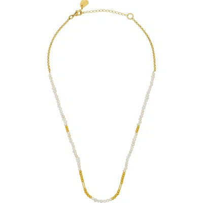 Estella Bartlett Faux Pearl Beaded Necklace In Gold