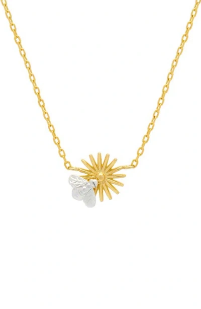 Estella Bartlett Flower & Bee Charm Necklace In Gold