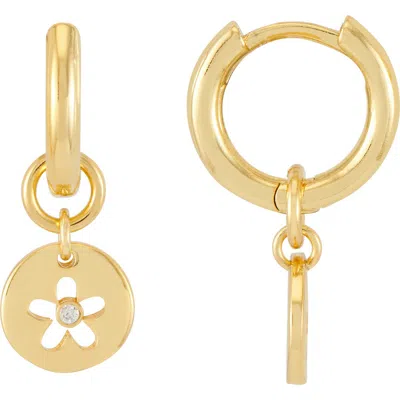 Estella Bartlett Flower Coin Huggie Earrings In Gold
