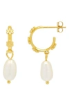 Estella Bartlett Flower Faux Pearl Drop Earrings