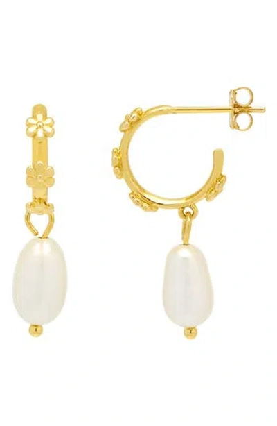 Estella Bartlett Flower Faux Pearl Drop Earrings